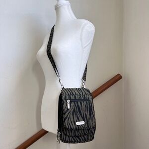Vintage y2k Zebra Print Crossbody‎ Travel Organizer Bag Utility Pouch Purse